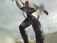 Winter kitesurf at East Beach